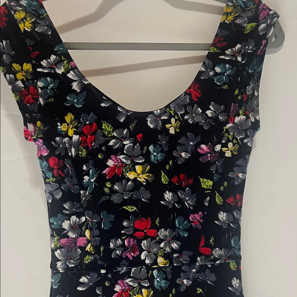 French Connection Black Floral Midi Dress - Picture 5 of 8